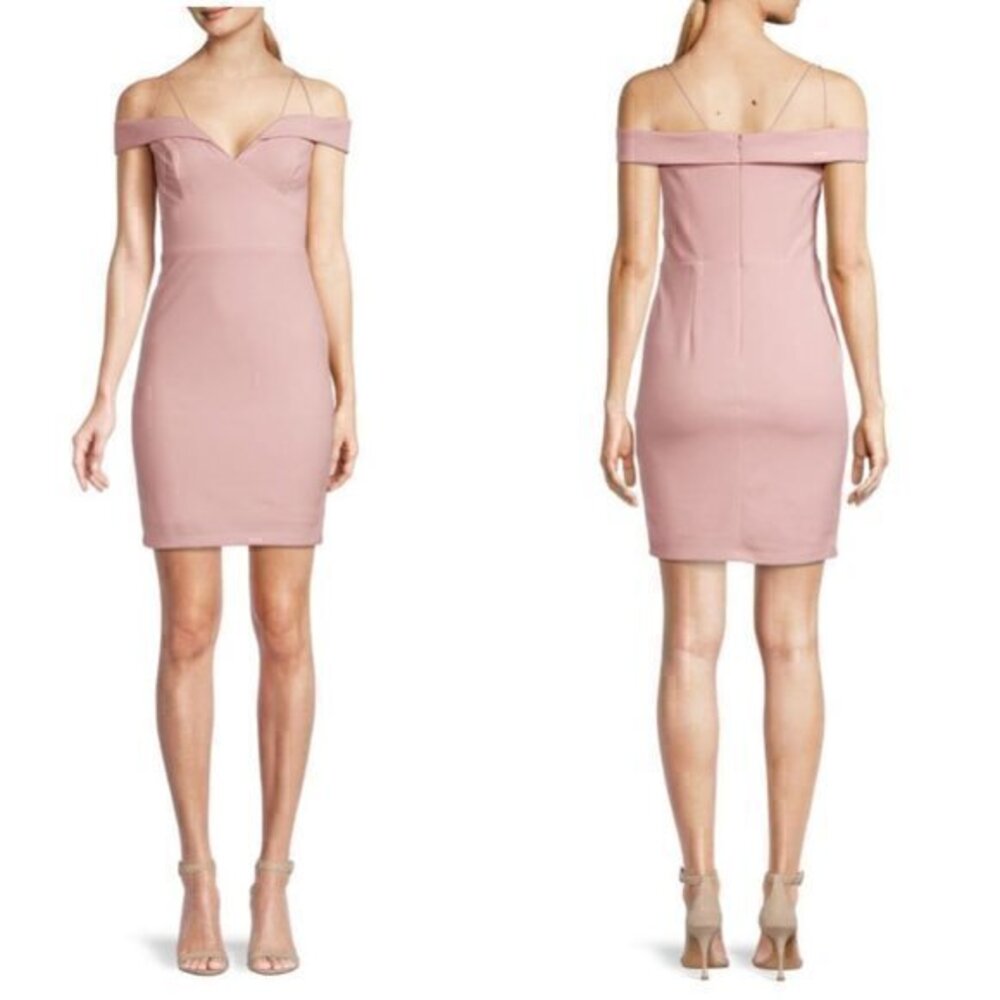 Bebe Pink Off-The-Shoulder Sheath Dress Size 14 NWT